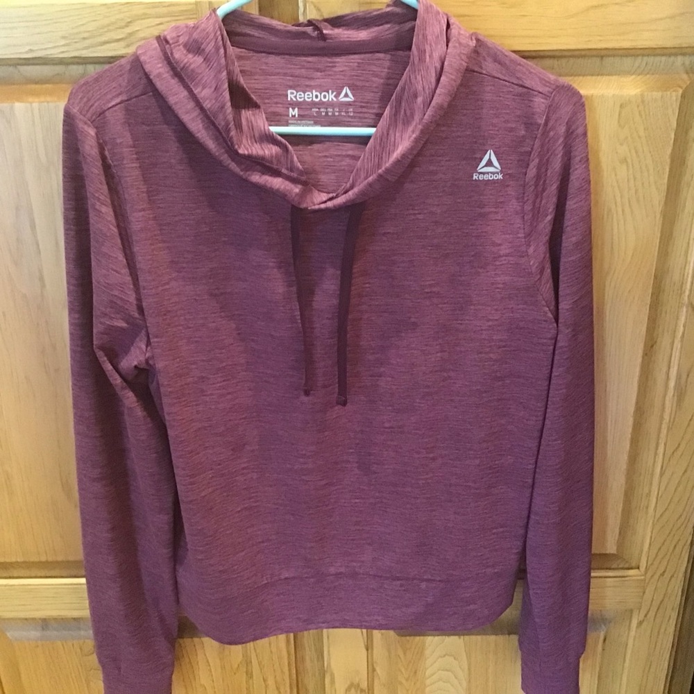 Reebok Maroon Cropped Hoodie M